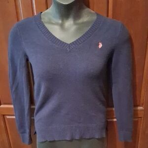 U.S. Polo Assn. Dark Blue V-Neck Sweater